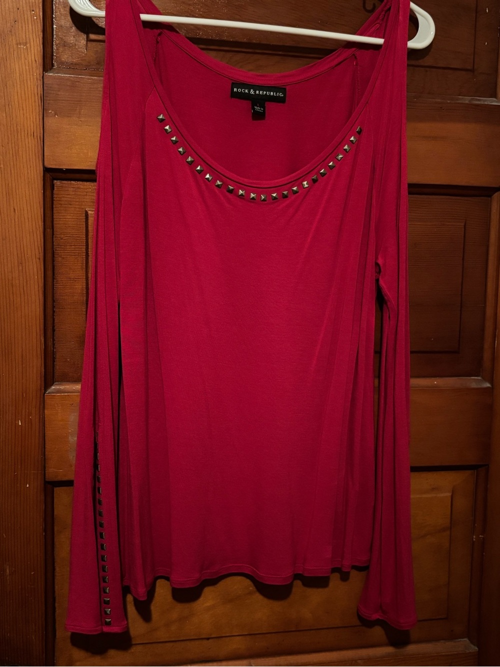 Rock & Republic Pink Cold Shoulder Top